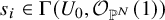 s Subscript i Baseline element of normal upper Gamma left parenthesis upper U 0 comma script upper O Subscript double struck upper P Sub Superscript upper N Subscript Baseline left parenthesis 1 right parenthesis right parenthesis