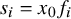 s Subscript i Baseline equals x 0 f Subscript i