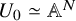 upper U 0 asymptotically equals double struck upper A Superscript upper N