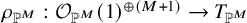 rho Subscript double struck upper P Sub Superscript upper M Subscript Baseline colon script upper O Subscript double struck upper P Sub Superscript upper M Subscript Baseline left parenthesis 1 right parenthesis Superscript circled plus left parenthesis upper M plus 1 right parenthesis Baseline right arrow upper T Subscript double struck upper P Sub Superscript upper M Baseline