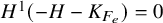 upper H Superscript 1 Baseline left parenthesis negative upper H minus upper K Subscript upper F Sub Subscript e Subscript Baseline right parenthesis equals 0
