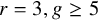 r equals 3 comma g greater than or equals 5