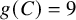 g left parenthesis upper C right parenthesis equals 9