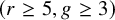 left parenthesis r greater than or equals 5 comma g greater than or equals 3 right parenthesis