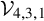 script upper V Subscript 4 comma 3 comma 1