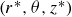left parenthesis r Superscript asterisk Baseline comma theta comma z Superscript asterisk Baseline right parenthesis