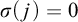 sigma left parenthesis j right parenthesis equals 0