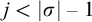 j less than StartAbsoluteValue sigma EndAbsoluteValue minus 1