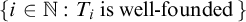 StartSet i element of double struck upper N colon upper T Subscript i Baseline is well minus founded EndSet
