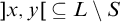right bracket x comma y left bracket subset of or equal to upper L minus upper S