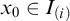 x 0 element of upper I Subscript left parenthesis i right parenthesis