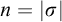 n equals StartAbsoluteValue sigma EndAbsoluteValue