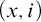 left parenthesis x comma i right parenthesis