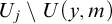 upper U Subscript j Baseline minus upper U left parenthesis y comma m right parenthesis