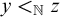 y less than Subscript double struck upper N Baseline z