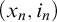 left parenthesis x Subscript n Baseline comma i Subscript n Baseline right parenthesis