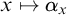 x right arrow from bar alpha Subscript x