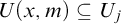 upper U left parenthesis x comma m right parenthesis subset of or equal to upper U Subscript j