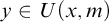 y element of upper U left parenthesis x comma m right parenthesis