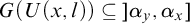 upper G left parenthesis upper U left parenthesis x comma l right parenthesis right parenthesis subset of or equal to right bracket alpha Subscript y Baseline comma alpha Subscript x Baseline right bracket