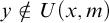 y not an element of upper U left parenthesis x comma m right parenthesis