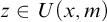 z element of upper U left parenthesis x comma m right parenthesis