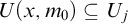 upper U left parenthesis x comma m 0 right parenthesis subset of or equal to upper U Subscript j