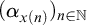 left parenthesis alpha Subscript x left parenthesis n right parenthesis Baseline right parenthesis Subscript n element of double struck upper N