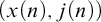 left parenthesis x left parenthesis n right parenthesis comma j left parenthesis n right parenthesis right parenthesis