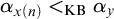 alpha Subscript x left parenthesis n right parenthesis Baseline less than Subscript KB Baseline alpha Subscript y