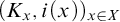 left parenthesis upper K Subscript x Baseline comma i left parenthesis x right parenthesis right parenthesis Subscript x element of upper X