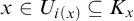 x element of upper U Subscript i left parenthesis x right parenthesis Baseline subset of or equal to upper K Subscript x