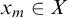 x Subscript m Baseline element of upper X