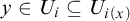 y element of upper U Subscript i Baseline subset of or equal to upper U Subscript i left parenthesis x right parenthesis