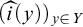 left parenthesis ModifyingAbove i With caret left parenthesis y right parenthesis right parenthesis Subscript y element of upper Y