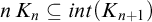 n upper K Subscript n Baseline subset of or equal to i n t left parenthesis upper K Subscript n plus 1 Baseline right parenthesis