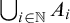 union Underscript i element of double struck upper N Endscripts upper A Subscript i