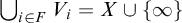 union Underscript i element of upper F Endscripts upper V Subscript i Baseline equals upper X union StartSet infinity EndSet