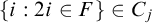 StartSet i colon 2 i element of upper F EndSet element of upper C Subscript j
