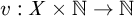 v colon upper X times double struck upper N right arrow double struck upper N