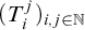 left parenthesis upper T Subscript i Superscript j Baseline right parenthesis Subscript i comma j element of double struck upper N