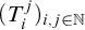 left parenthesis upper T Subscript i Superscript j Baseline right parenthesis Subscript i comma j element of double struck upper N