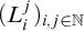 left parenthesis upper L Subscript i Superscript j Baseline right parenthesis Subscript i comma j element of double struck upper N