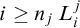 i greater than or equals n Subscript j Baseline upper L Subscript i Superscript j