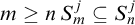 m greater than or equals n upper S Subscript m Superscript j Baseline subset of or equal to upper S Subscript n Superscript j