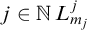 j element of double struck upper N upper L Subscript m Sub Subscript j Superscript j