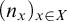 left parenthesis n Subscript x Baseline right parenthesis Subscript x element of upper X