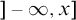 right bracket negative infinity comma x right bracket