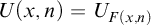 upper U left parenthesis x comma n right parenthesis equals upper U Subscript upper F left parenthesis x comma n right parenthesis