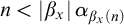 n less than StartAbsoluteValue beta Subscript x Baseline EndAbsoluteValue alpha Subscript beta Sub Subscript x Subscript left parenthesis n right parenthesis